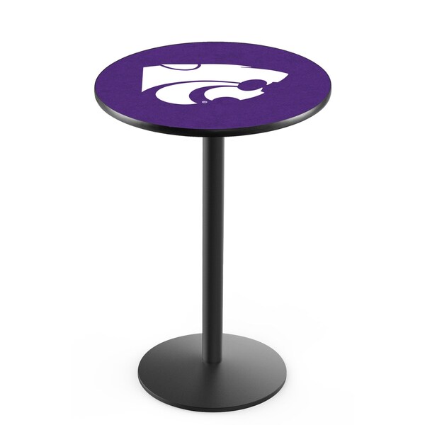 42" Blk Wrinkle Kansas State Pub Table, 36" dia. Top