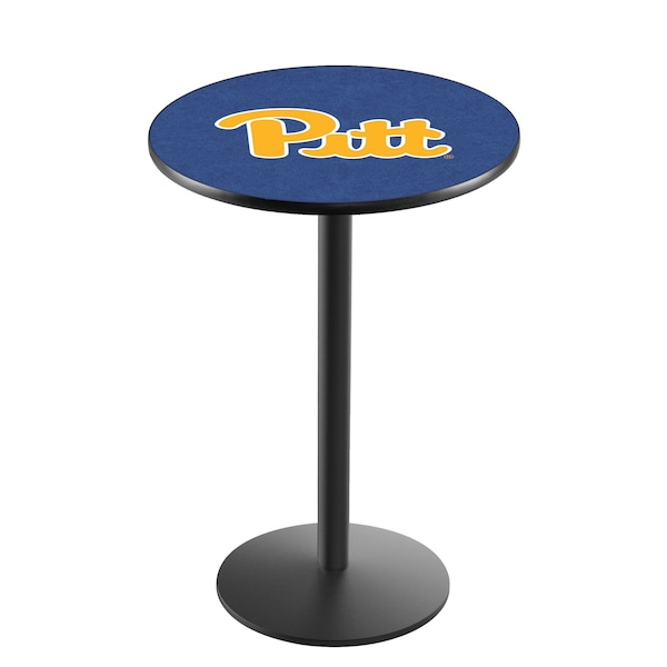 42" Blk Wrinkle Pitt Pub Table, 36" dia. Top