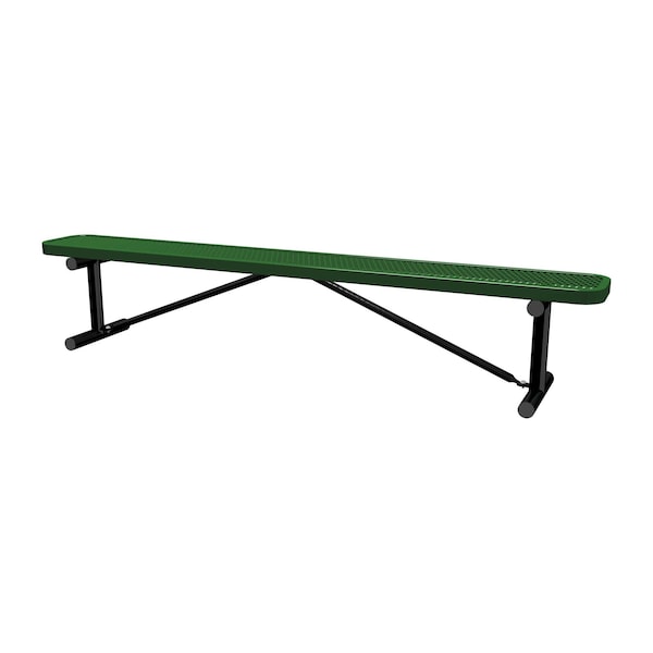 Portable, Bench w/o Back, 8ft., Black/Green