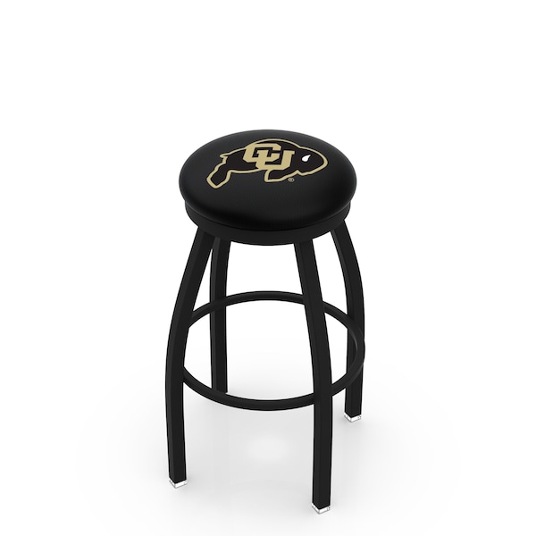 25" Blk Wrinkle Colorado Swivel Bar Stool, Accent Ring