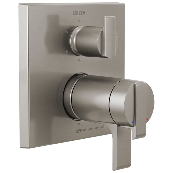 Angular Modern TempAssure 17T Series Valve Trim with 6-Setting Integrated Diverter