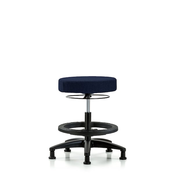 Bench Stool, Med, Fabric, BF, Glides, Nav