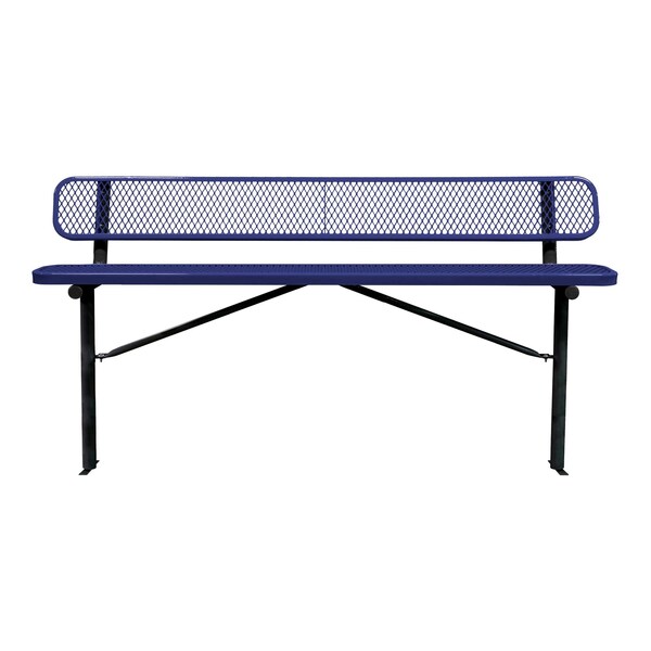Bench/Back, Ingroud Mount, 8ft., Navy