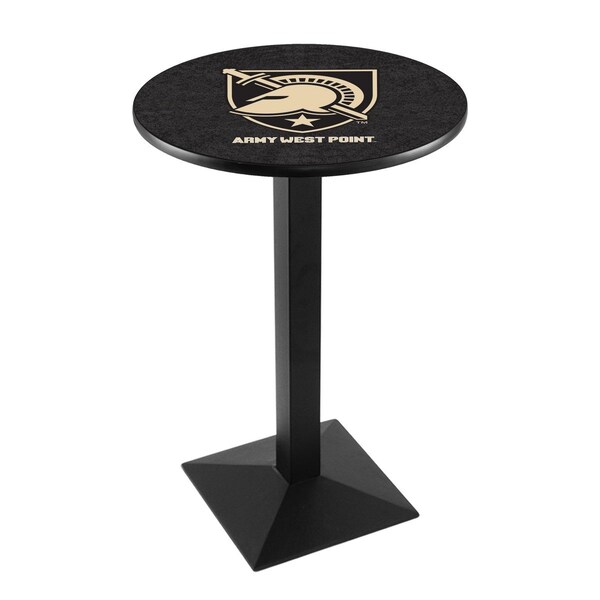 36" Blk Wrinkle US Military Academy ARMY Pub Table, 36" dia. Top