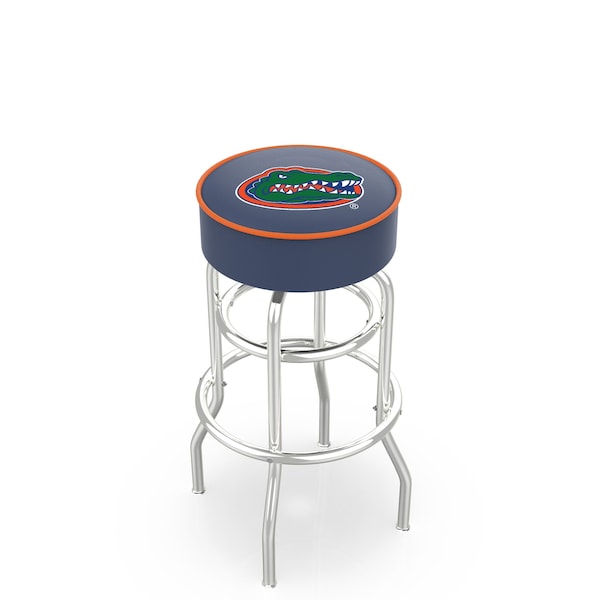 25" 4" Florida Cushion Seat, Double-Ring Chrome Swivel Bar Stool