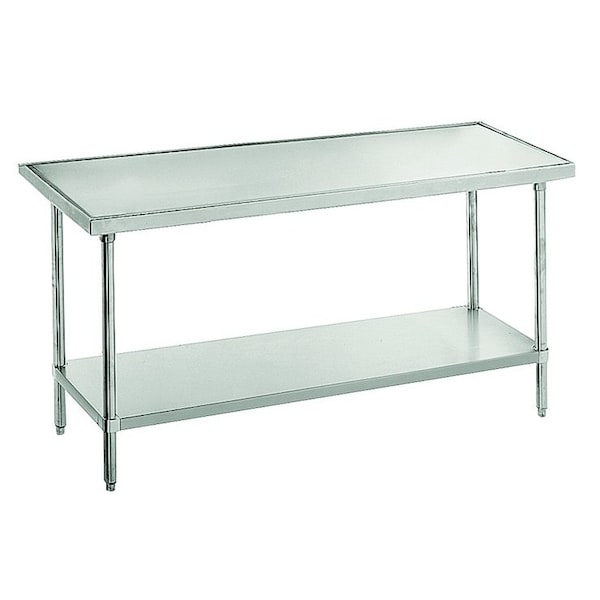 Work Table 96 in.W x 48 in.D 14 gauge 304 stainless steel top