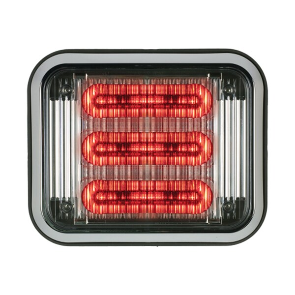 LED PrizmIi With Bezel, Clear Lens, Red, 7"X9"