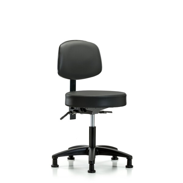 Vinyl Stool, Back, Desk, Tilt, Glides, Carbon