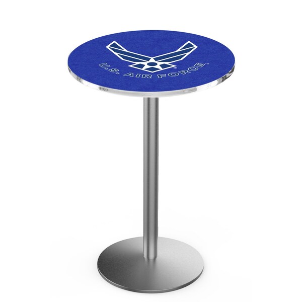 42" Stainless Steel U.S. Air Force Pub Table, 36" dia. Top
