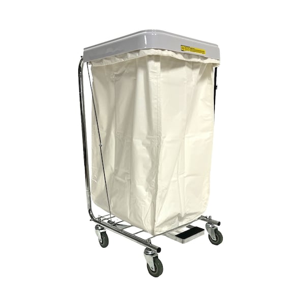 Drawstring, Antimicrobial Nylon, Hamper Bag, White
