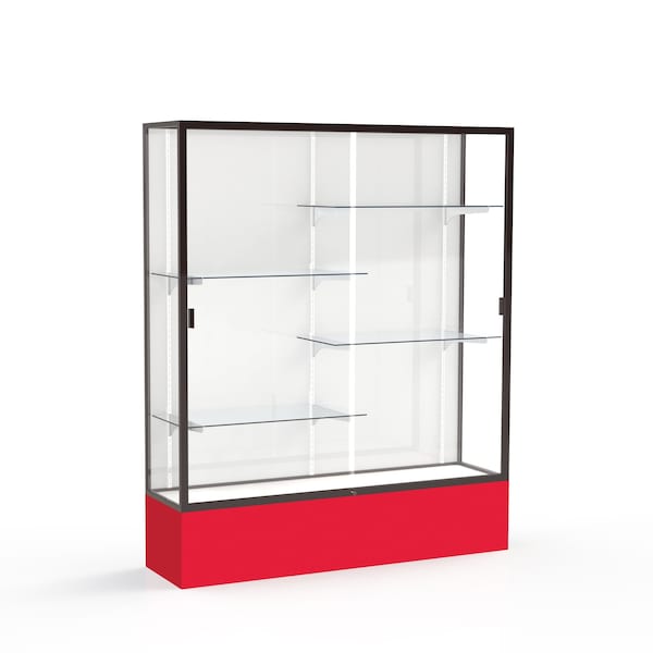 Spirit Floor Display Case 60x72x16, White, Bronze