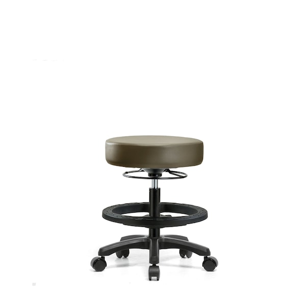 Vinyl Mini-Stool, Med Bench, BF, Casters, Taupe