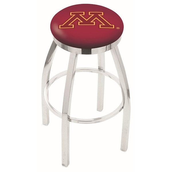 25" Chrome Minnesota Swivel Bar Stool, Accent Ring
