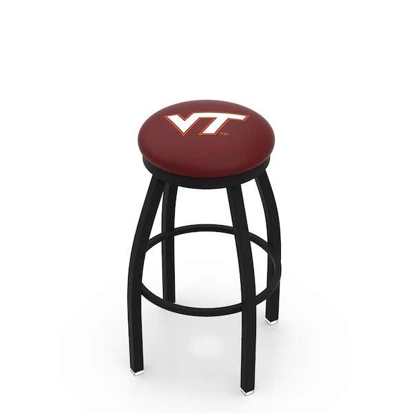25" Blk Wrinkle Virginia Tech Swivel Bar Stool, Accent Ring