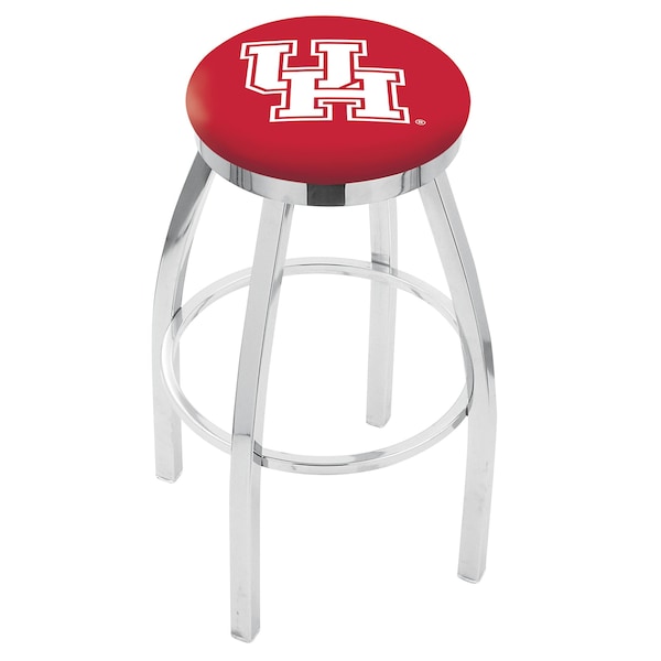 25" Chrome Houston Swivel Bar Stool, Accent Ring