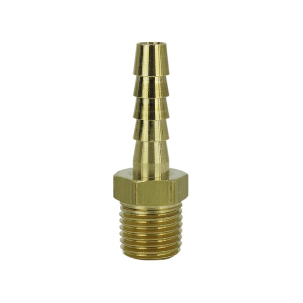 Hose End Fitting, 1/4 Mnptx1/4 Id, PK100, Brass, 100 PK