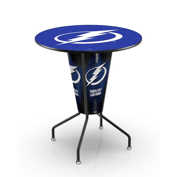 Lighted 42" Black Tampa Bay Lightning Pub Table