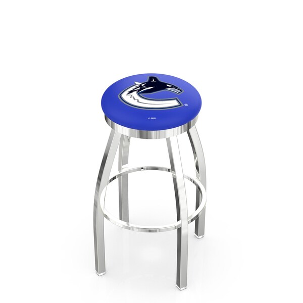 25" Chrome Vancouver Canucks Swivel Bar Stool, Accent Ring