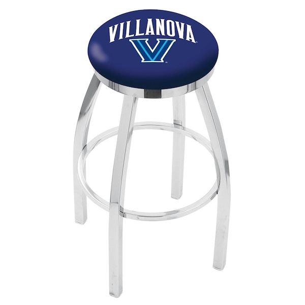 25" Chrome Villanova Swivel Bar Stool, Accent Ring