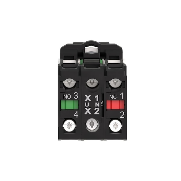 Illuminated push button, Harmony XB5, plastic, blue flush, 22mm, universal LED, plain lens, 1NO + 1NC, 24V AC DC