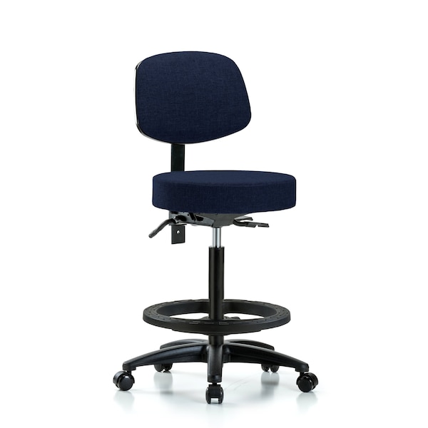 Bench Stool, Hi, Fab, Bk, Tilt, BF, Cast, Nav