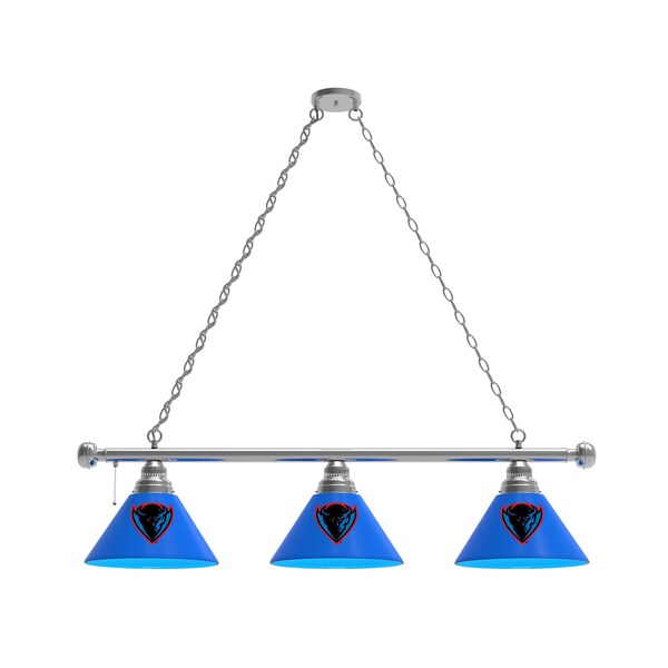 DePaul 3 Shade Billiard Light, Chrome Fixture