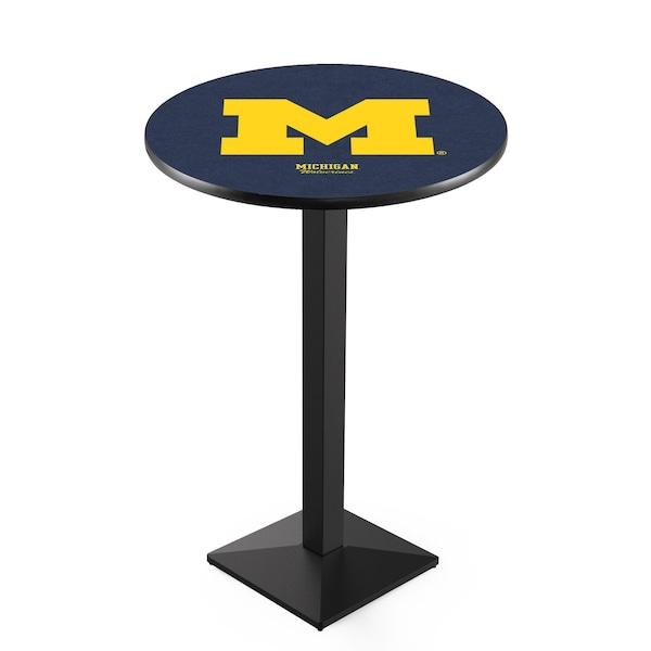 42" Blk Wrinkle Michigan Pub Table, 36" dia. Top
