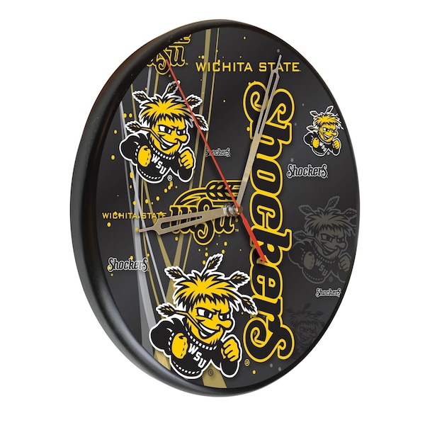Wichita State University 13" Solid Wood Clock
