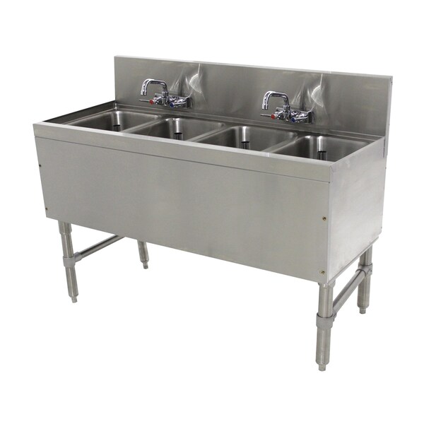Prestige Underbar Sink Unit 4-compartment 48 in.W x 20 in.D x 36 in.H