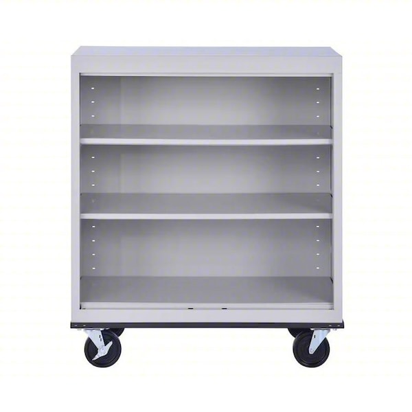 Mobile Bookcase, 42 in H, Dove Gray