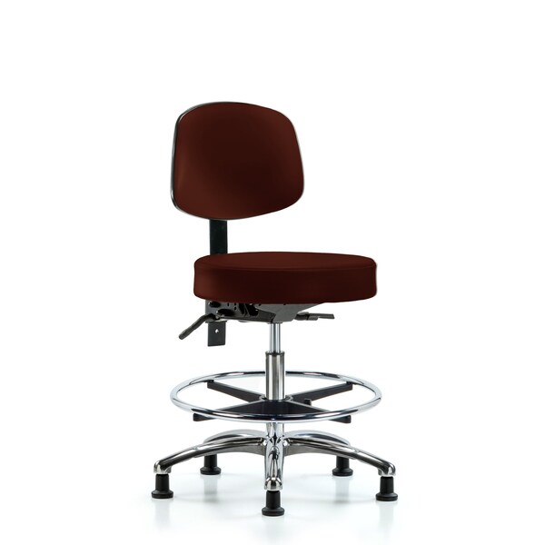 Ben Stool, Med, Vin, Bk Chrome, CF, Gld, Burg