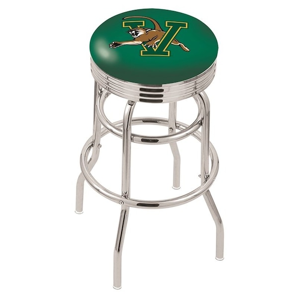 25" Chrome 2-Ring Vermont Swivel Bar Stool, Accent Ring