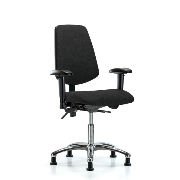 Desk Chair Fab Desk Chair, Med, Bk, Glds, Blk, Adjustable Arms, 19" to 24" Height, Fabric, Black