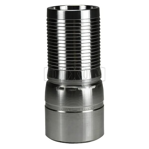 The Right Connection Crimp King Combination Nipple, 2-3/8 x 2 in, Hose Barb x Beveled End, Carbon S