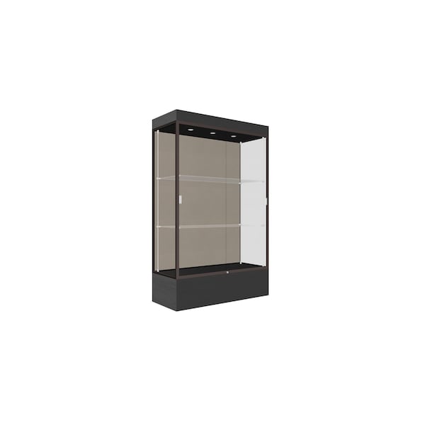 Lighted Floor Display Case 48x76x20, 12" Base, Bronze