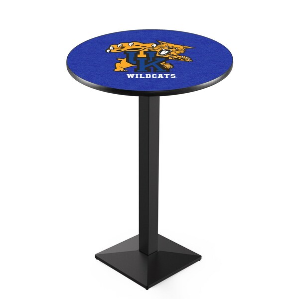 42" Blk Wrinkle Kentucky "Wildcat" Pub Table, 36" dia. Top