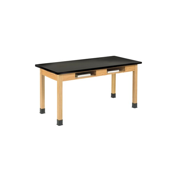 Compartment Table, Red Oak, Wood Surface, 60" W