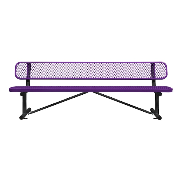 Bench/Back, Surface Mount, 8ft., Purple