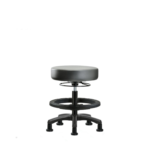 Vinyl Mini-Stool, Med Bench, BF, Glides, Sterling