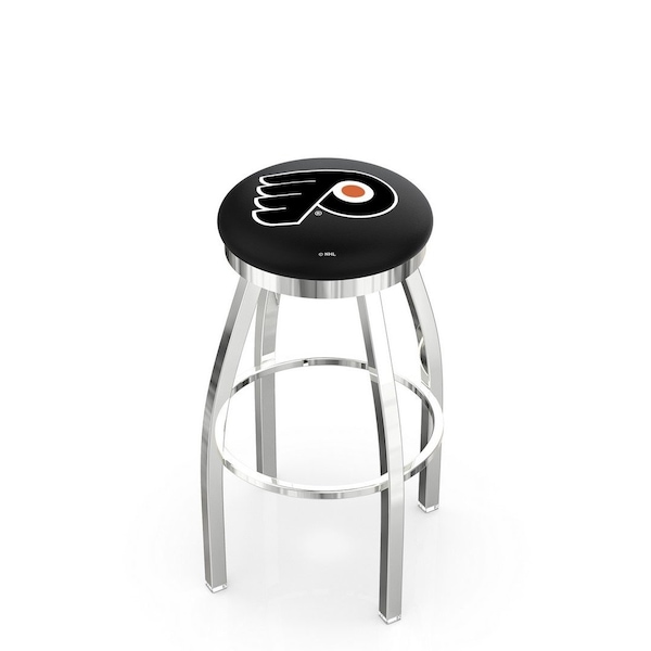 25" Chrome Philadelphia Flyers Swivel Bar Stool, Accent Ring