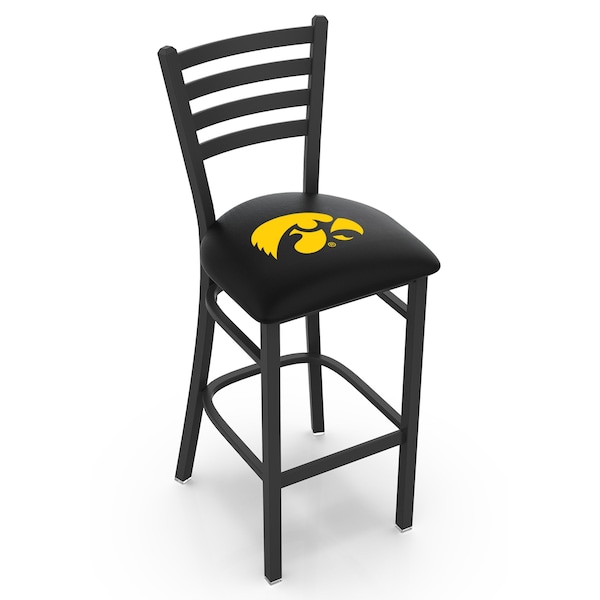 25" Blk Wrinkle Iowa Stationary Counter Stool, Ladder Back