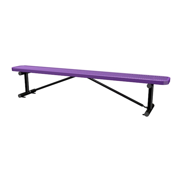 Bench w/o Back, Surfce Mount, 8ft., Purple