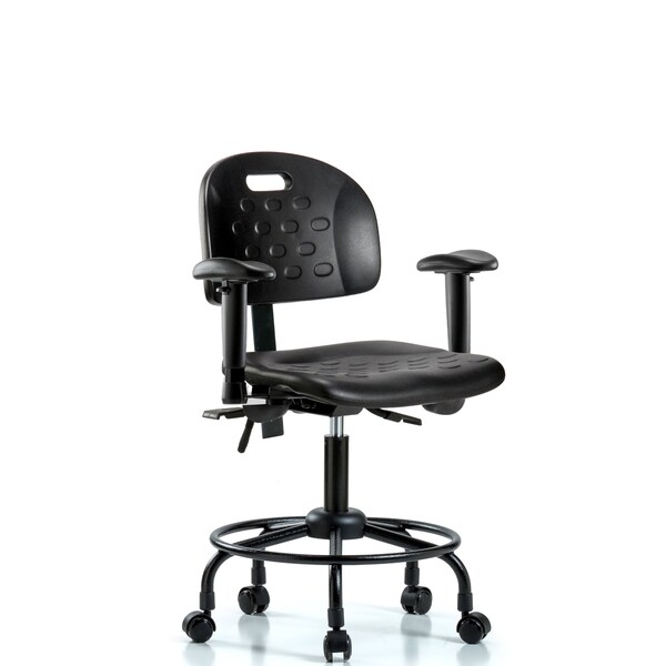 Desk Chair Newport Desk Chair, RT, Tilt AA Casters, Adjustable Arms, 19" to 23" Height, Black; Blue