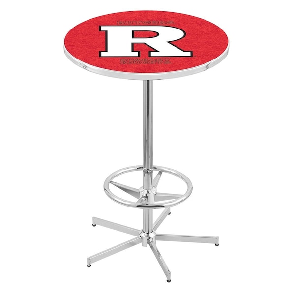 42" Chrome Rutgers Pub Table, 36" dia. Top