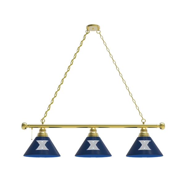 Xavier 3 Shade Billiard Light, Brass Fixture