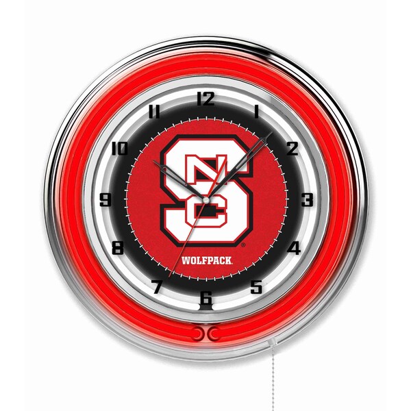 North Carolina State University Double Neon 19" Clock
