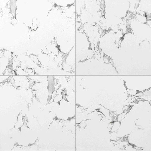 Statuario 24 In. X 24 In. Glazed Porcelain Floor And Wall Tile, 4PK