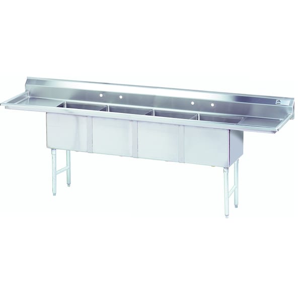 Special Value Fabricated Sink 4-compartment 18 in. right & left drainboards