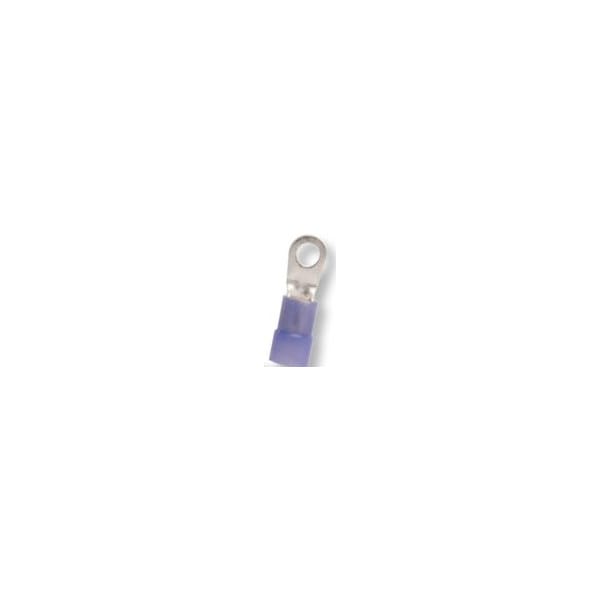 Ring Terminal, 1/4 in Stud Size, 6 AWG, 600 V, Nylon Insulated, 250 PK