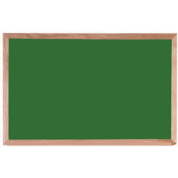 Porcelain on Steel Chalkboard  Solid Oak Wood Frame 24"x36" Green